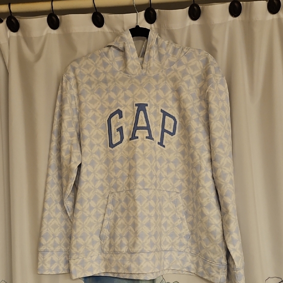 GAP Tops - GAP Blue and White Patterned Hoodie